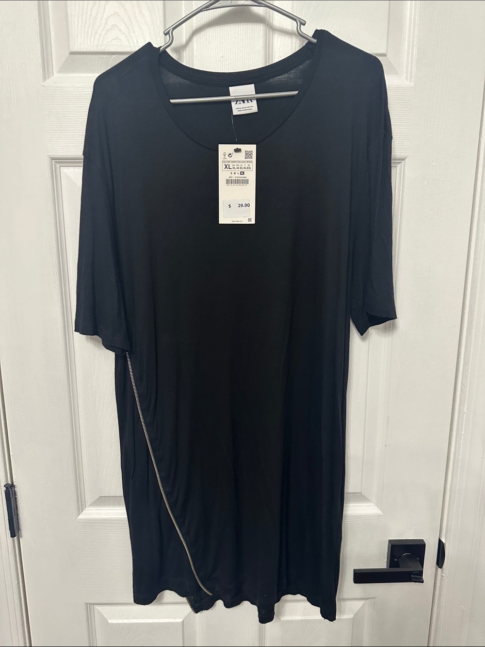 Zara Black Short Sleeve Long Tshirt